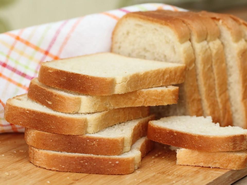 Sliced white bread