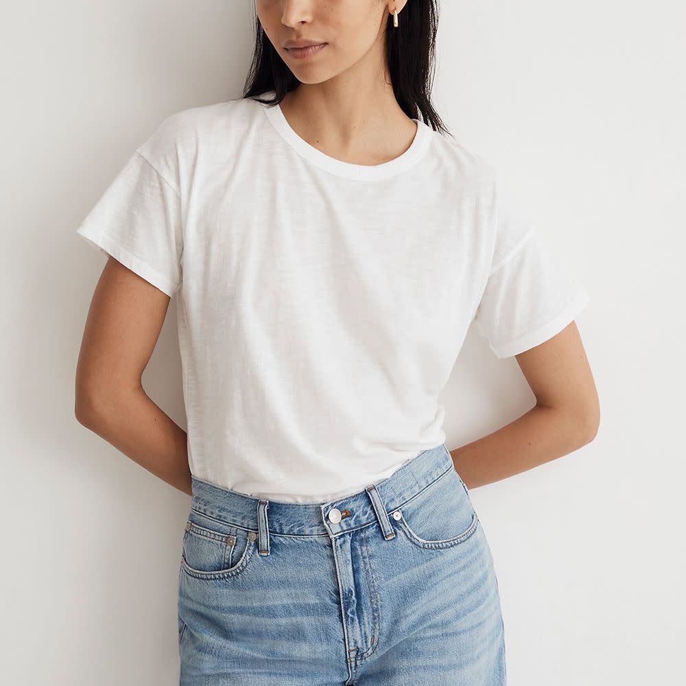 <p><a href="https://go.redirectingat.com?id=74968X1596630&url=https%3A%2F%2Fwww.madewell.com%2Fwhisper-cotton-rib-crewneck-tee-AI537.html&sref=https%3A%2F%2Fwww.elle.com%2Ffashion%2Fshopping%2Fg28844069%2Fbest-t-shirt-brands%2F" rel="nofollow noopener" target="_blank" data-ylk="slk:Shop Now;elm:context_link;itc:0;sec:content-canvas" class="link rapid-noclick-resp">Shop Now</a></p><p>Whisper Cotton Rib-Crewneck Tee</p><p>Madewell</p><p>$16.50</p>