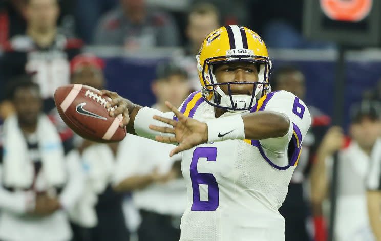 Brandon Harris lost the starting job to Danny Etling at LSU in 2016. (Getty)
