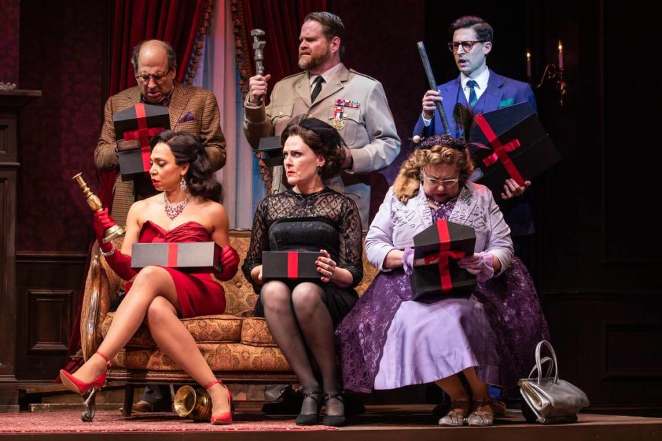 The cast of ‘Clue,’ a Broadway musical inspired by the Hasbro board game.