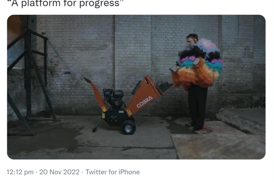 Screenshot taken from the Twitter feed @joelycett of comedian Joe Lycett appearing to shred £10,000 of his own money after he presented David Beckham with an ultimatum to pull out of his role as a Qatar ambassador or he would destroy the cash (Joe Lycett) (PA Media)