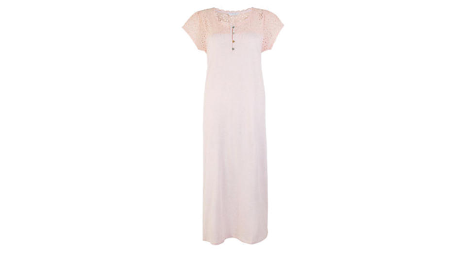 Cotton Broderie Long Nightdress