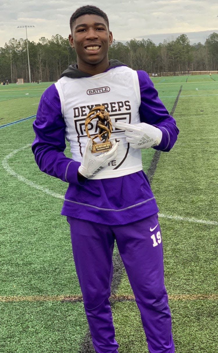 With spring practices canceled at Fairfield High Preparatory School in Alabama, Keon Handley Jr. has been sending videos of his workouts to college coaches in hopes of sparking their interest for a scholarship offer in the fall.