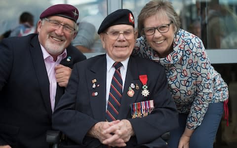 William Blount, centre, flanked by Gary and Jan Sturge - Credit: Eddie Mulholland&nbsp;