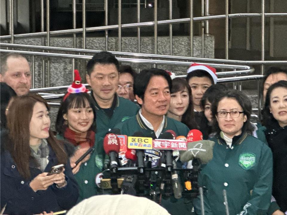 民進黨總統候選人賴清德24日赴台北造勢。（黃婉婷攝）