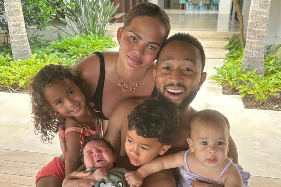 <p>Chrissy Teigen/Instagram</p> Chrissy Teigen, John Legend and their four kids