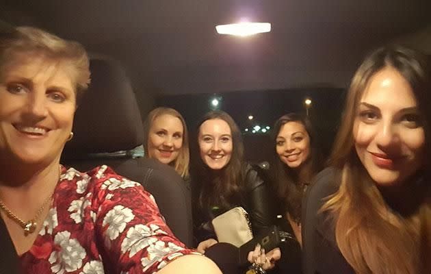 Grandma Uber aka Kathy Raydings loves sharing selfies and chocolate with her passengers. Photo: Facebook/Grandma Uber