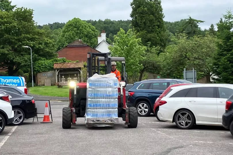 Water on a forklift truck