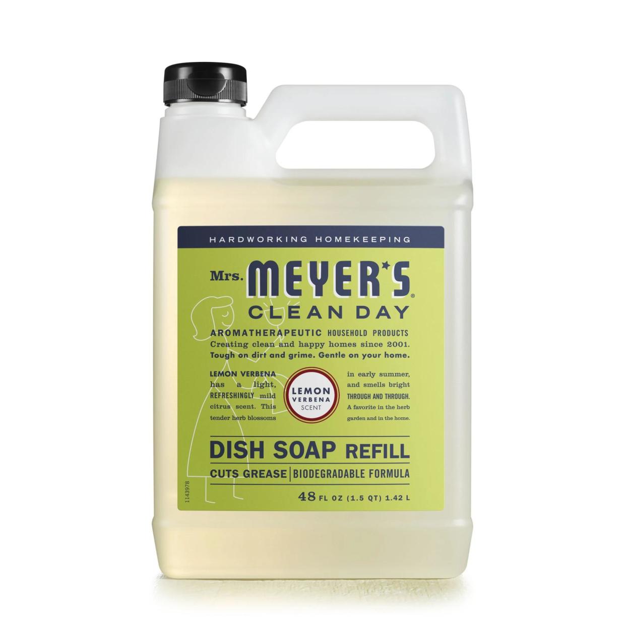 <p><a href="https://go.redirectingat.com?id=74968X1596630&url=https%3A%2F%2Fwww.grove.co%2Fcatalog%2Fproduct%2Fdish-soap-refill%3Fv%3D3977%26offer%3Dplabplastic20%26offer%3Dplabplastic20%26gad_source%3D1%26gclid%3DEAIaIQobChMIqoGvhN_YhQMVL51aBR0nyQ4qEAQYBCABEgI2lfD_BwE&sref=https%3A%2F%2Fwww.veranda.com%2Fdecorating-ideas%2Fg42385888%2Fbest-eco-friendly-sustainable-cleaning-products%2F" rel="nofollow noopener" target="_blank" data-ylk="slk:Shop Now;elm:context_link;itc:0;sec:content-canvas" class="link rapid-noclick-resp">Shop Now</a></p><p>Mrs. Meyer's Liquid Dish Soap </p><p>grove.co</p><p>$11.38</p>