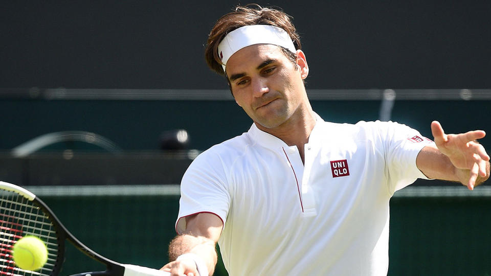 Federer wearing Uniqlo apparel at Wimbledon. Pic: Getty