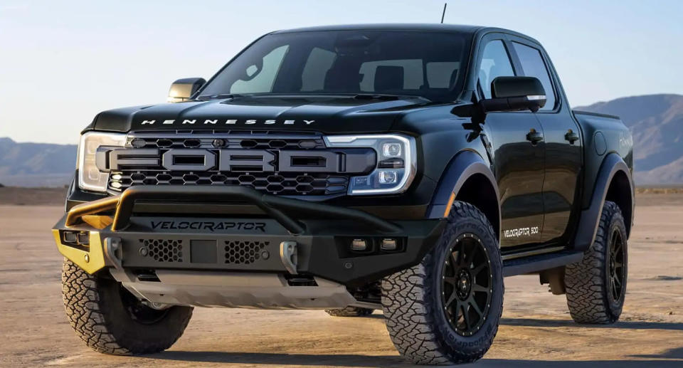 A black Ford Ranger Raptor