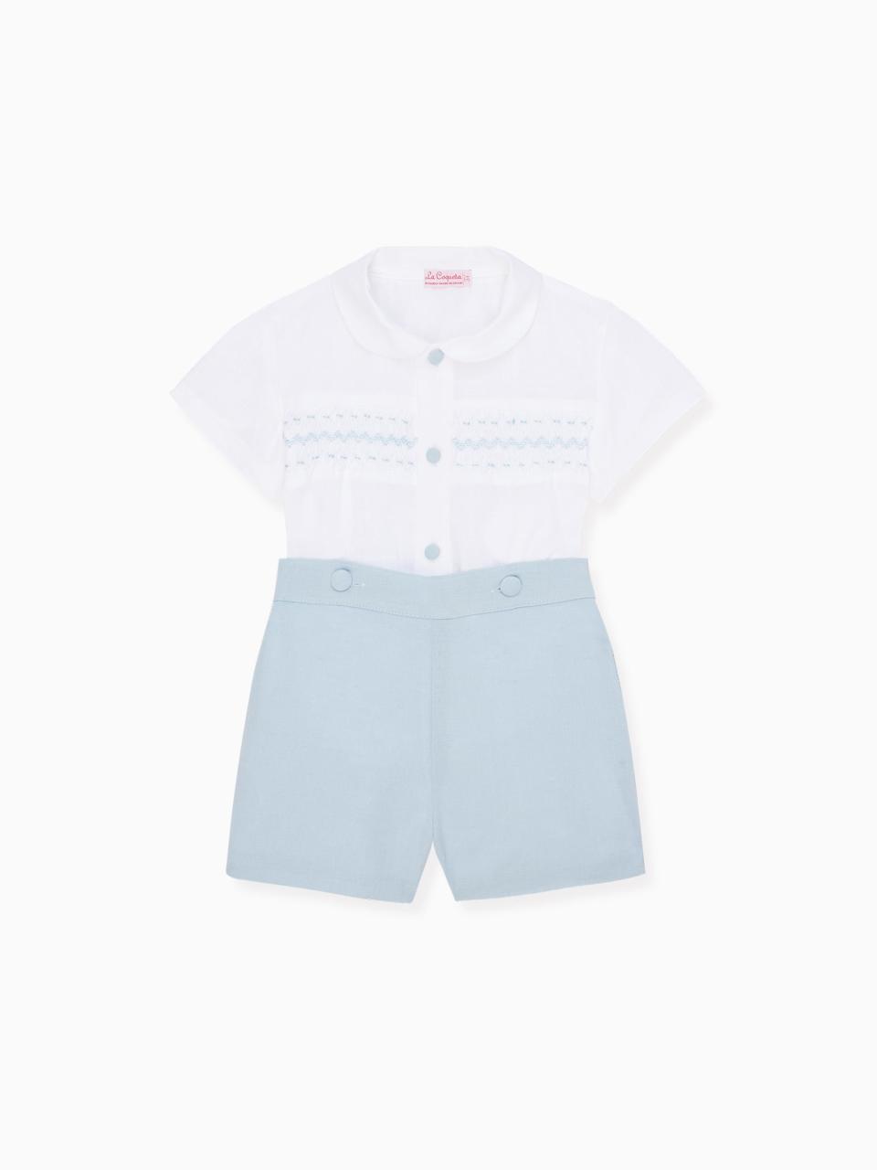 <p><a href="https://go.redirectingat.com?id=74968X1596630&url=https%3A%2F%2Fus.lacoquetakids.com%2Fproducts%2Fblue-carlina-baby-boy-smock-set-bttdse210009blu&sref=https%3A%2F%2Fwww.townandcountrymag.com%2Fstyle%2Ffashion-trends%2Fg40300677%2Froyal-approved-childrenswear-brands%2F" rel="nofollow noopener" target="_blank" data-ylk="slk:Shop Now;elm:context_link;itc:0;sec:content-canvas" class="link ">Shop Now</a></p><p>Blue Carlina Baby Boy Smock Set</p><p>$115.00</p><p>lacoquetakids.com</p><span class="copyright">Product Shot Image</span>