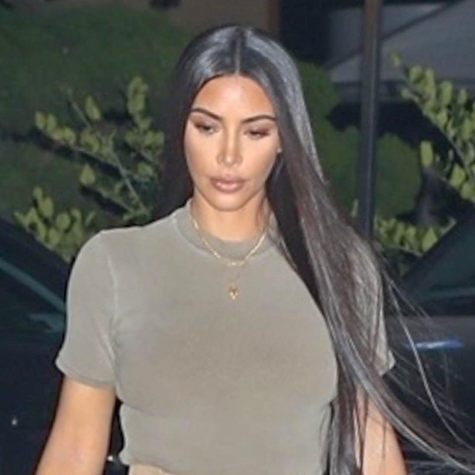 Kim Kardashian West stepped out in the season’s casual, yet polished cargo pant alternative, the tactical pant.