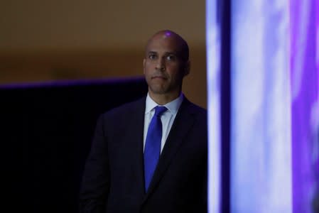 Democratic presidential candidate and U.S. Senator Cory Booker speaks during the California Democratic Convention in San Francisco, California