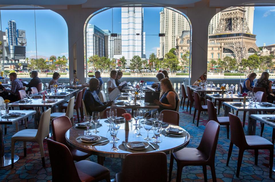 Julian Serrano's Lago Restaurant which comes with views of Bellagio Hotel & Casino water fountain show