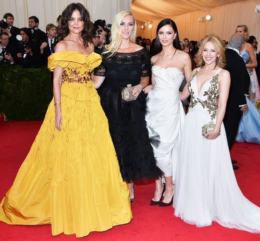 <p>George Pimentel/WireImage</p> Katie Holmes, Keren Craig, Georgina Chapman and Kylie Minogue at the 2014 Met Gala