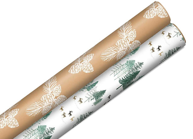 Kids Kraft Christmas Wrapping Paper Set (125 Sq Ft) - 5 Rolls