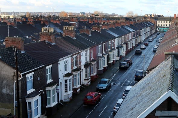 File photo dated 11/01/14 of houses in Liverpool as citizens Advice is seeing increasing cries for help from people who are on the edge of losing their home, despite the improving economy. PRESS ASSOCIATION Photo. Issue date: Monday March 24, 2014. During 2013, the charity's volunteers and advisers dealt with nearly 87,000 problems of social housing rent arrears, marking a 10% increase on 2012. Of the 86,950 issues relating to housing arrears in the social rented sector, Citizens Advice Bureaux dealt with 10,702 problems about people at risk of having their house taken from them after falling into debt, a 26% uplift compared with a year earlier. The charity said below-inflation wage rises, a lack of affordable housing and welfare reforms have piled the pressure on people's finances, even though the wider economic situation is picking up. See PA story MONEY Home. Photo credit should read: Peter Byrne/PA Wire