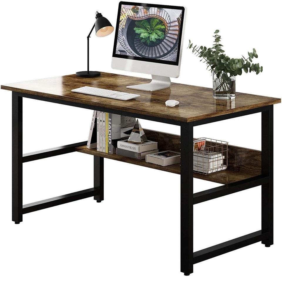 Home Office Charcoal Wood Desk