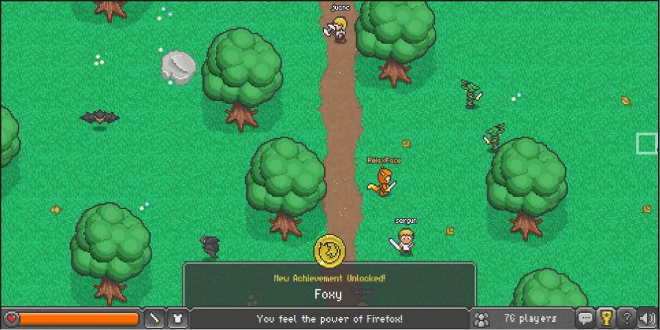 'BrowserQuest' features in-game references to the Firefox browser, pictured here.