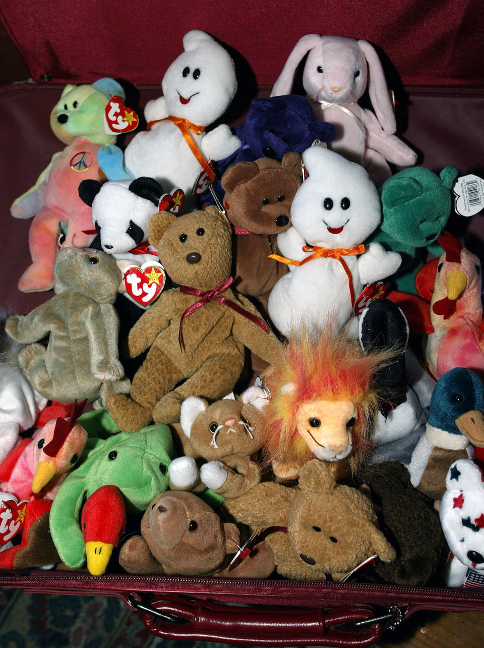 (9/1/04 Boston, MA) BEANIE BABIES - Value has dropped in the collection of Mark from Somerville, who hoped to turn a profit in selling his investment.. (Staff Photo by Mike Adaskaveg. Saved in Thursday) (Photo by Mike Adaskaveg/MediaNews Group/Boston Herald via Getty Images)