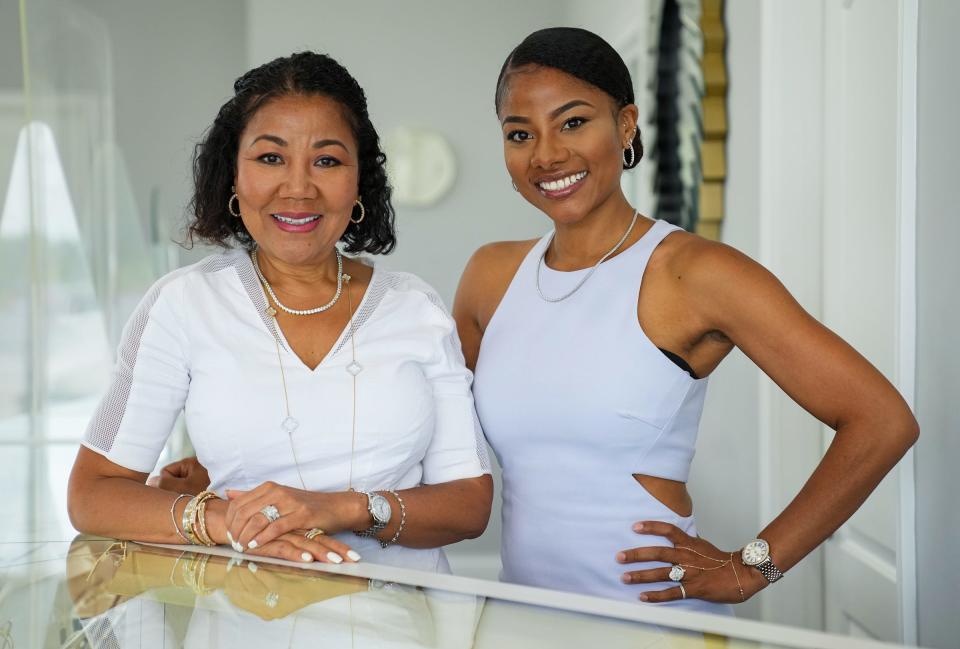 Joann Carter and her daughter Ashley Perryman pose for a photo at their family's business, Jewelry Lady fine diamond jewelry shop, on Thursday, June 16, 2022, in Indianapolis. Carter opened the shop in 2007 and Perryman is general manager. 