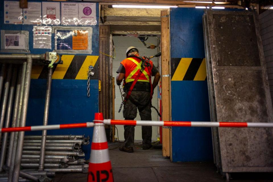 MTA subway construction new york city.