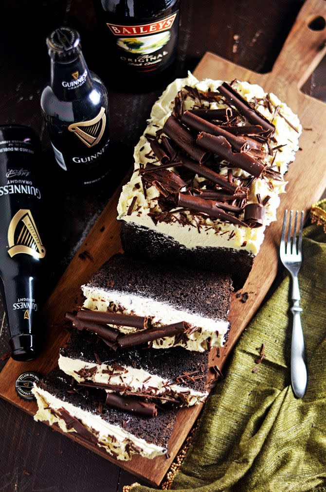 Malted Guinness Chocolate Cake with Bailey's Frosting