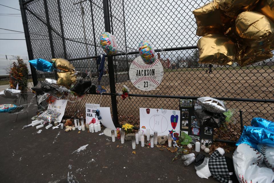 A memorial has been created for Jackson Sparks at Dopp Park baseball field in Waukesha. The 8-year-old boy was one of six people who died in the Waukesha Christmas Parade when an SUV plowed through the parade on Nov. 21. More than 60 others were injured.