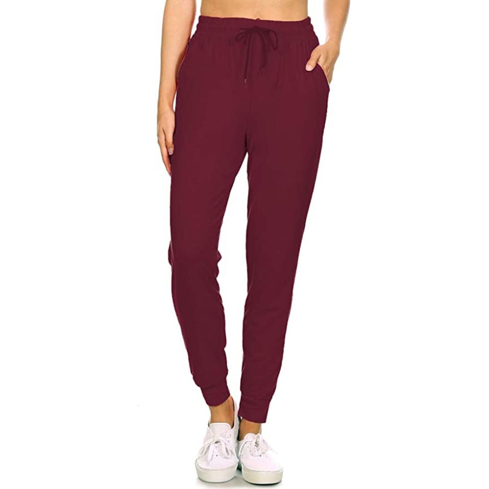 Leggings Depot Women's Printed Solid Activewear Jogger