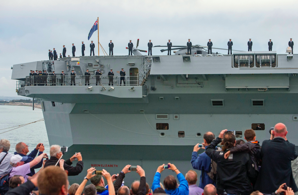 <em>The future flagship will be based at Portsmouth Naval Base for its estimated 50-year lifespan (PA)</em>