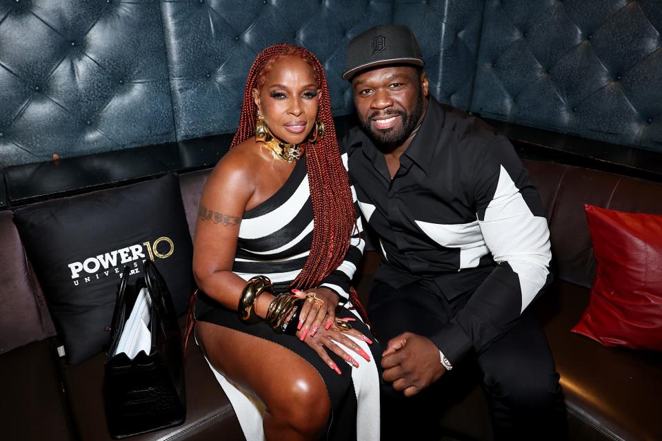 NEW YORK, NEW YORK - JUNE 06: (L-R)Mary J. Blige and Curtis "50 Cent" Jackson attend the â€œPower Book II: Ghostâ€ Season 4 New York City Premiere After Party at TAO Downtown on June 06, 2024 in New York City. (Photo by Jamie McCarthy/Getty Images for STARZ)