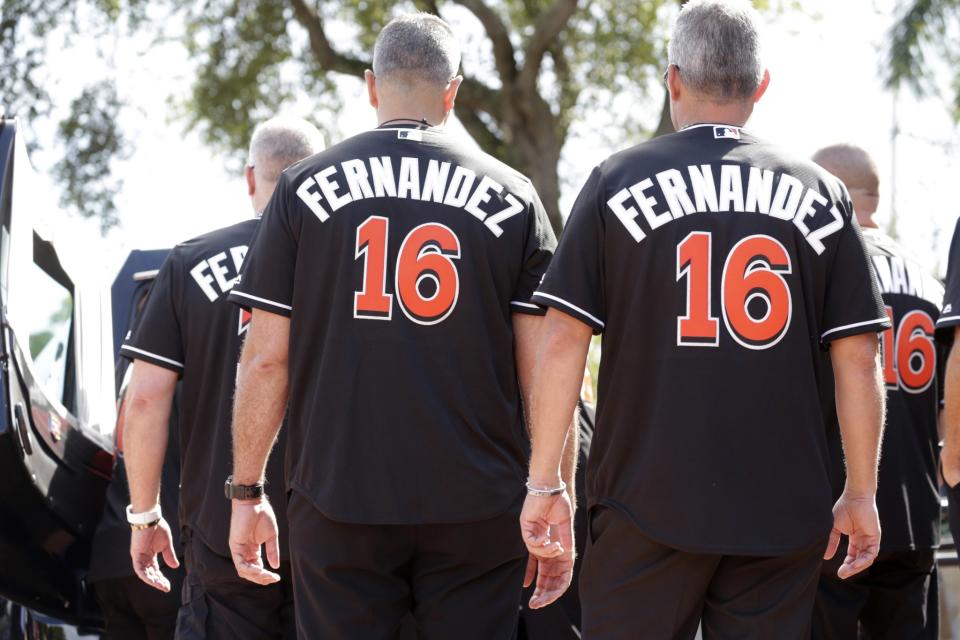 A scene from Jose Fernandez's memorial in Miami on Wednesday. (AP)