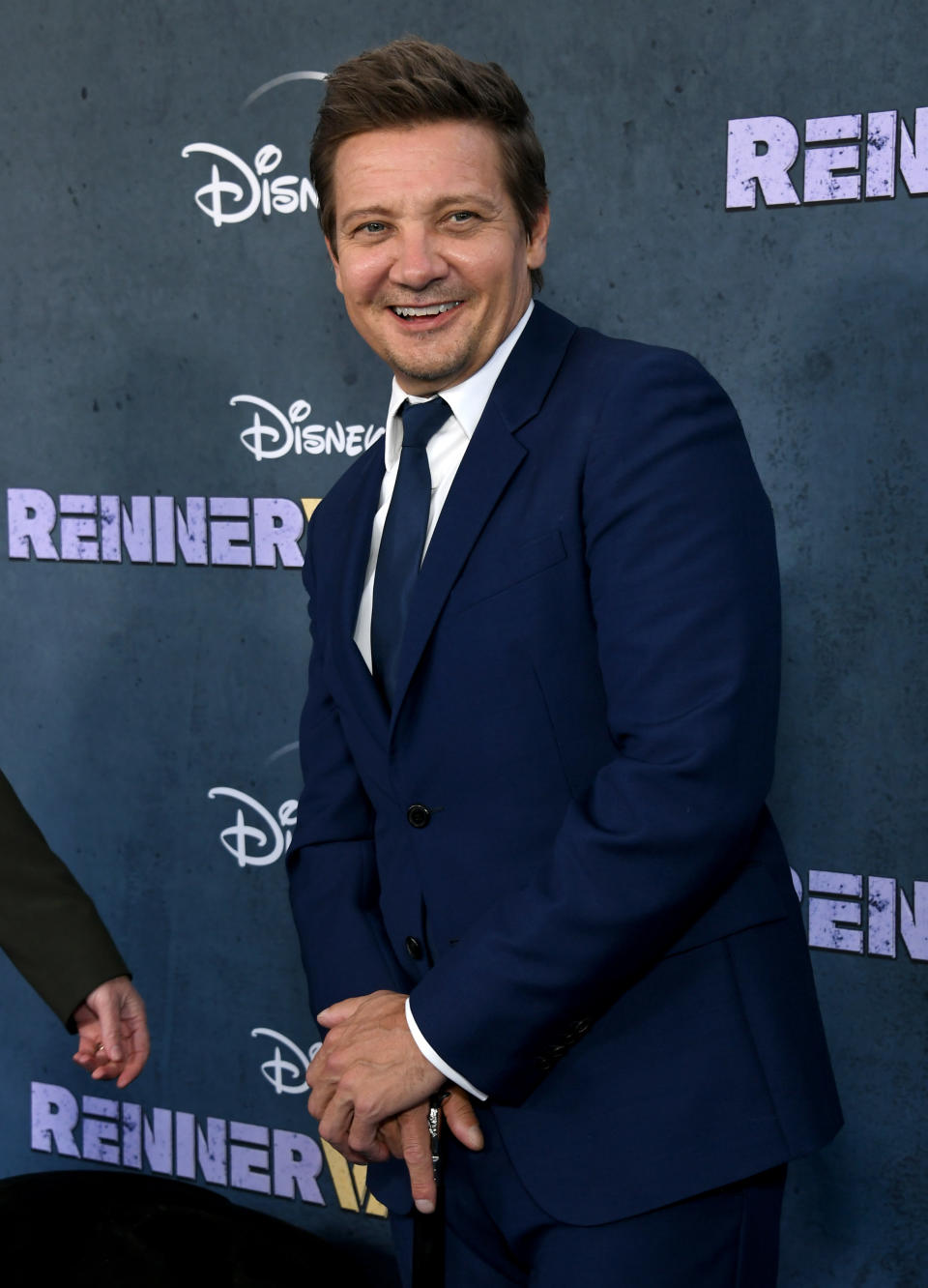 LOS ANGELES, CALIFORNIA - APRIL 11: Jeremy Renner attends the Los Angeles premiere of Disney+'s original series 