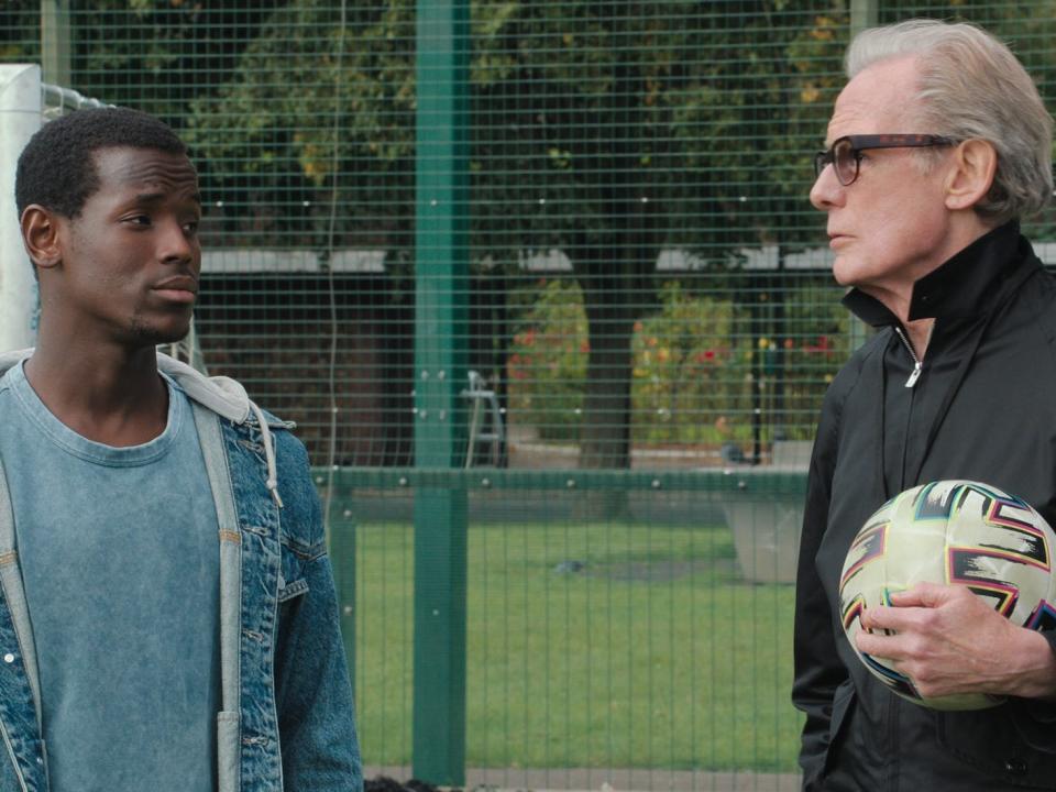 Michael Ward and Bill Nighy in "The Beautiful Game."