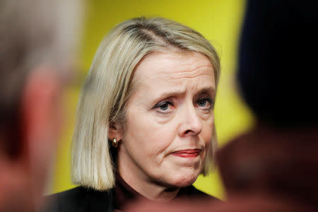 Marie Benedicte Bjornland, chief of PST (Norwegian Police Security Service) attends a news conference about a knife a attack in a supermarket, in Oslo, Norway, January 18, 2019. NTB Scanpix/Fredrik Hagen via REUTERS