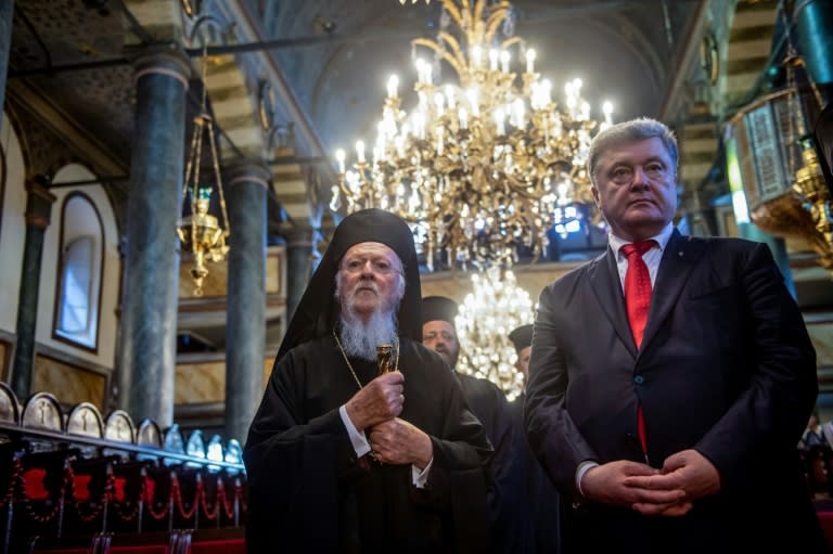 Ukraine president Petro Poroshenko met Ecumenical Patriarch Bartholomew I in Istanbul last month