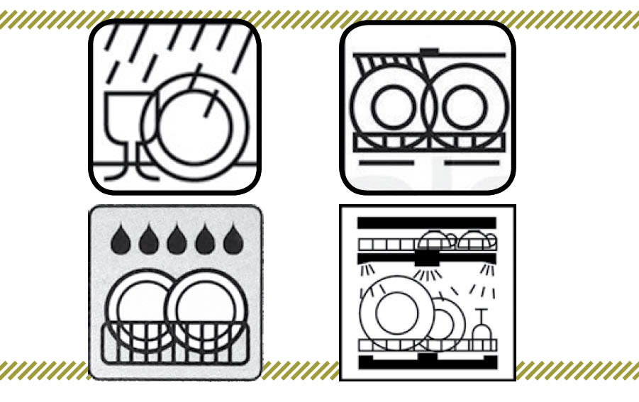 Diese Symbole zeigen, dass das Produkt für die Reinigung in der Spülmaschine geeignet ist. (Bild: verbraucherzentrale-mv.eu)