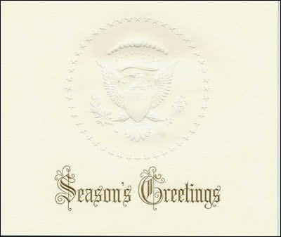 <p>President Dwight D. Eisenhower’s 1953 Christmas card, the first official White House holiday mailer. </p>The White House