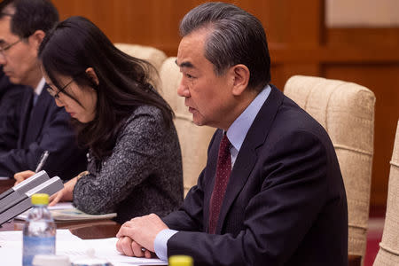 China's Foreign Minister Wang Yi meets North Korean Foreign Minister Ri Yong Ho at the Diaoyutai State Guesthouse in Beijing December 7, 2018. Fred Dufour/Pool via REUTERS