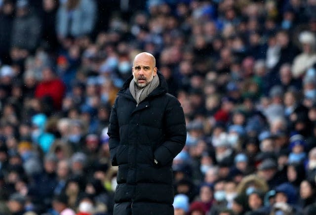 Pep Guardiola on the touchline