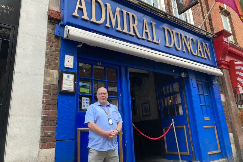 Westminster City councillor Patrick Lilley outside the Admiral Duncan