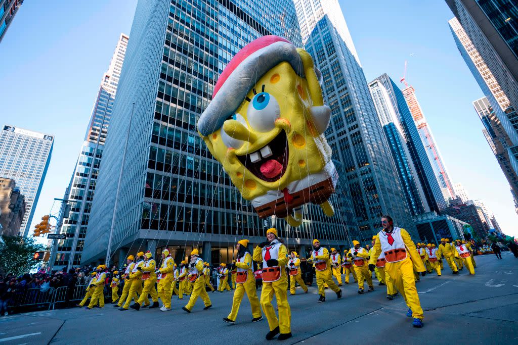 Spongebob Schwammkopf trat während der Halbzeitshow beim Super Bowl 2019 auf. Zuvor war er in New York zur Thanksgiving-Parade zu sehen. (Bild: Getty Images)