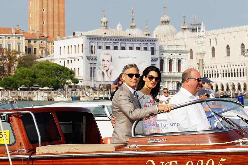 George Clooney And Amal Alamuddin at Piazza San Marco in Venice, Italy.