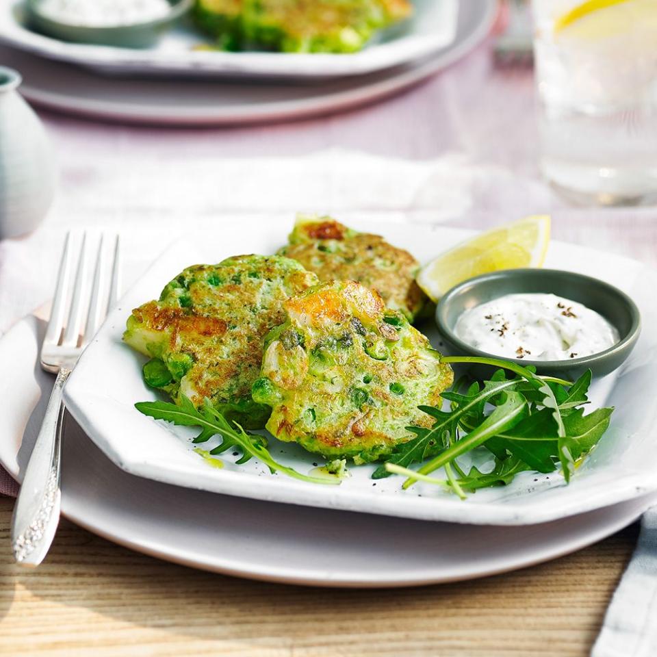 <p>This nifty recipe uses frozen broad beans, peas and diced cubes of halloumi for a cheesy and verdant fritter.</p><p><strong>Recipe: <a href="https://www.goodhousekeeping.com/uk/food/recipes/a570585/halloumi-fritters/" rel="nofollow noopener" target="_blank" data-ylk="slk:Halloumi fritters with broad beans, peas and mint;elm:context_link;itc:0;sec:content-canvas" class="link ">Halloumi fritters with broad beans, peas and mint</a></strong></p>