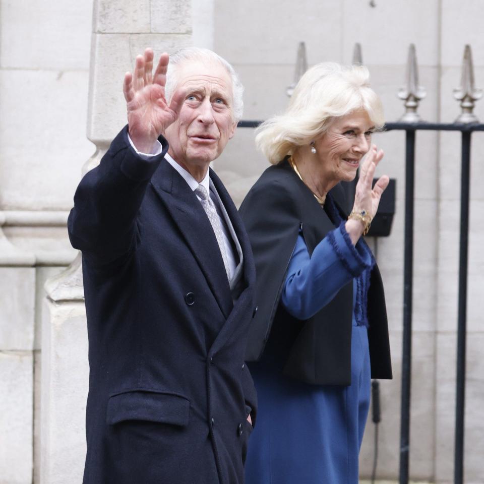 The King was heard thanking well-wishers outside the hospital