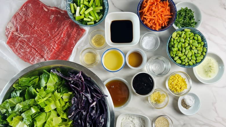 ingredients for mongolian beef salad