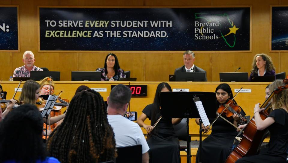 The Rockledge High School Chamber Orchestra under the direction of Chorus/Orchestra teacher Meg McGivney performed at the start of the August 22 Brevard County School Board meeting in Viera.