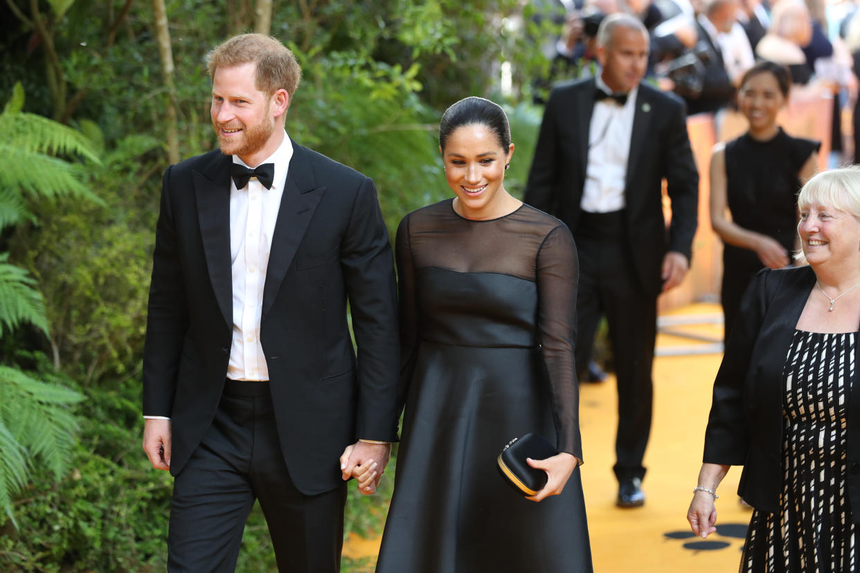 The Duke and Duchess of Sussex attend the European Premiere of Disney's The Lion King at the Odeon Leicester Square, London.