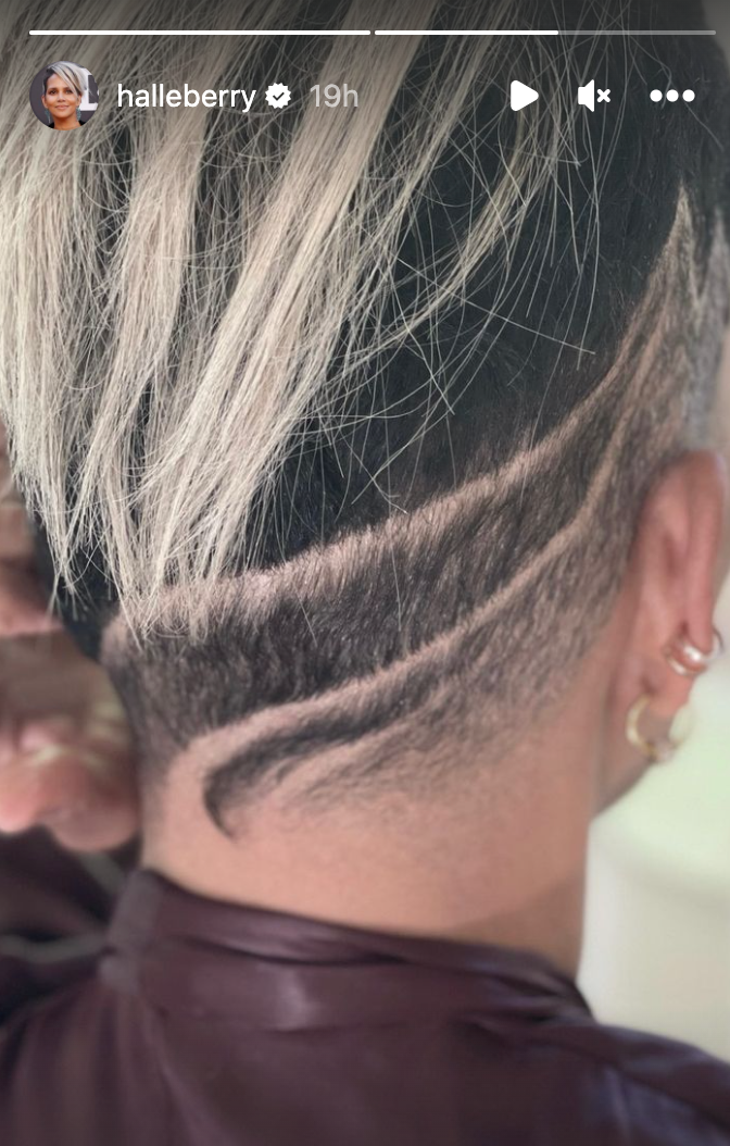 Halle Berry presume su nuevo corte de pelo por detrás.  (Instagram/Halle Berry)